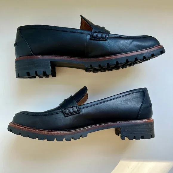 Madewell The Corinne Lug Sole Leather Loafers in Black | Size 7.5 - Picture 4 of 9